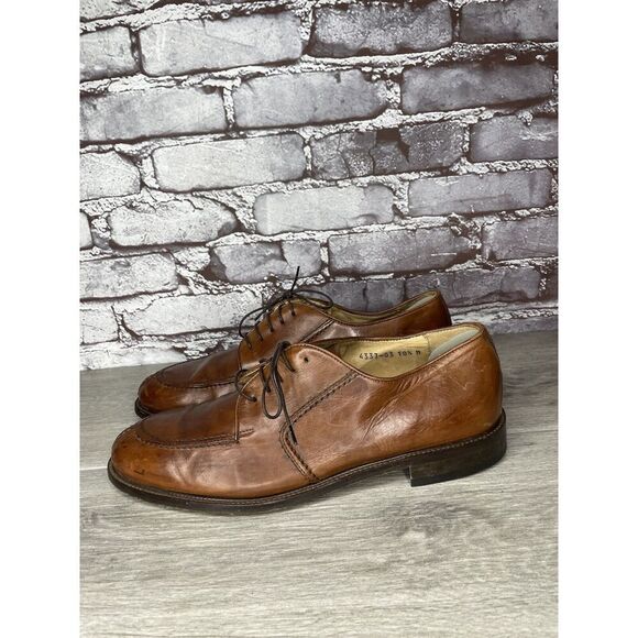 Pronto Uomo Brown Leather Split Toe Lace Oxford Dress Shoes Men Sz 10.5M US/44EU - Picture 10 of 16